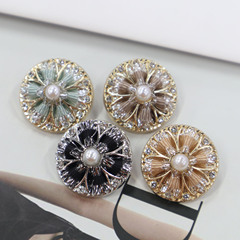 青衿金屬小香名媛風穿繩扣子高級感花型鑲鑽外套大衣配件手作紐扣