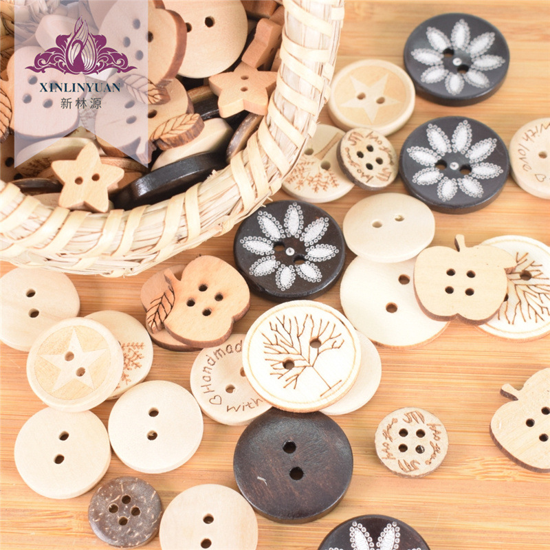 1.5cm-2.5cm Coconut wooden buckle DIY handmade material shirt…