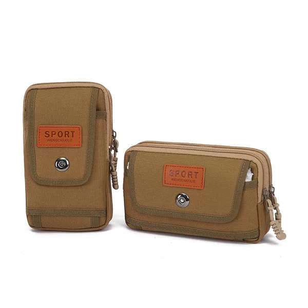Factory wholesale men's snap Oxford cloth mobile phone waist bag middle-aged and elderly coin purse running Jianghu night market stall hot sale