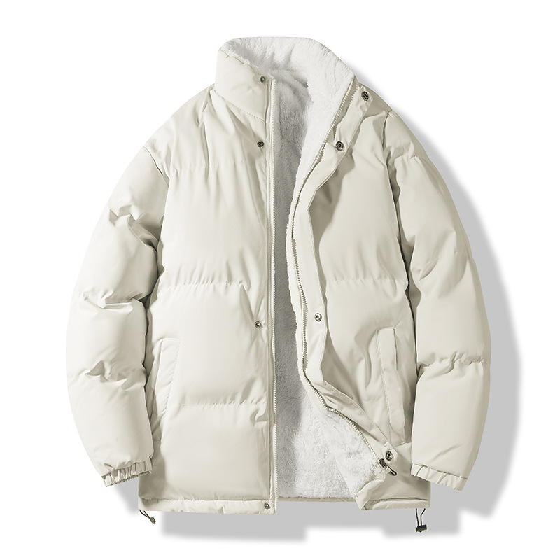 Invierno cordero ropa de pan nuevo hombre suelto grueso chaqueta grande pareja de algodón cálido de lana al por mayor