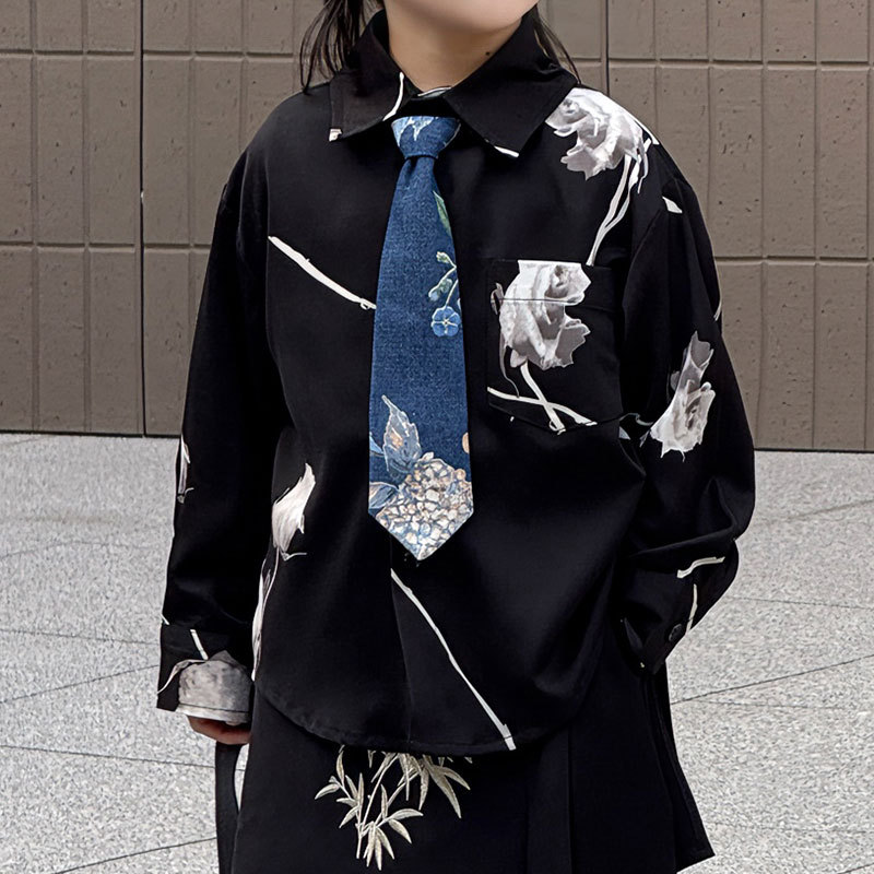 25303 Длинные рукава с черным принтом (без аксессуаров)