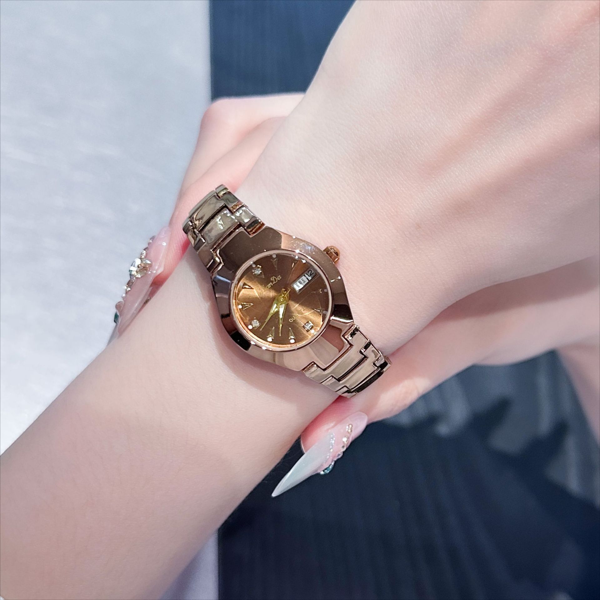 Jlanda Cross-Border Tk Tungsten Steel Color Quartz Watch for Women, Niche High-End Women's Watch, Southeast Asia Foreign Trade Distribution and Dropshipping