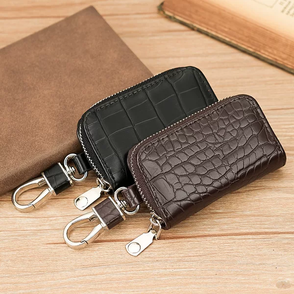 Crocodile Pattern Men's Business Trendy Fashion Car Key Case, Lightweight and Portable, Same Style for Home and Commuting Keychain