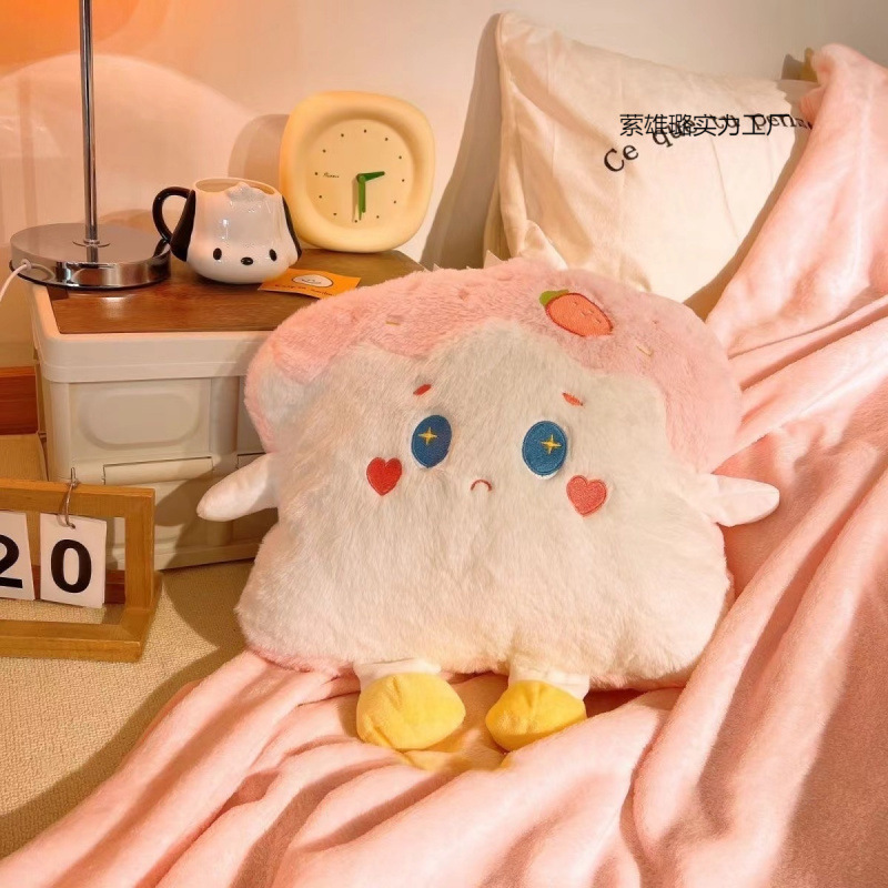 かわいいトースト枕キルト兼用オフィス昼寝グッズエアコンブランケットツーインワン誕生日プレゼント|undefined