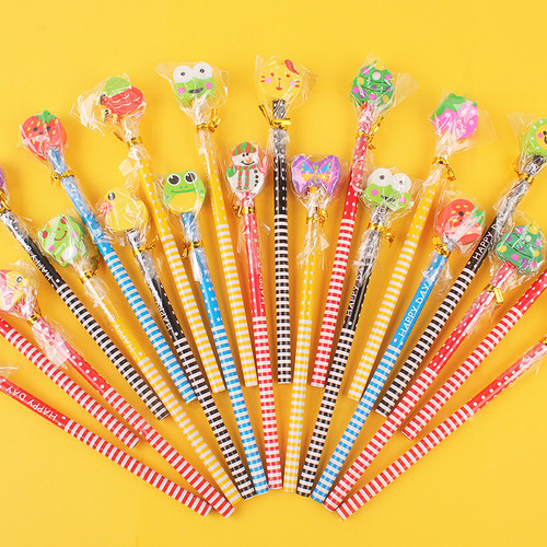 Cute cartoon pencil with eraser kindergarten prize gift brush creative stationery student sketch painting pencil
