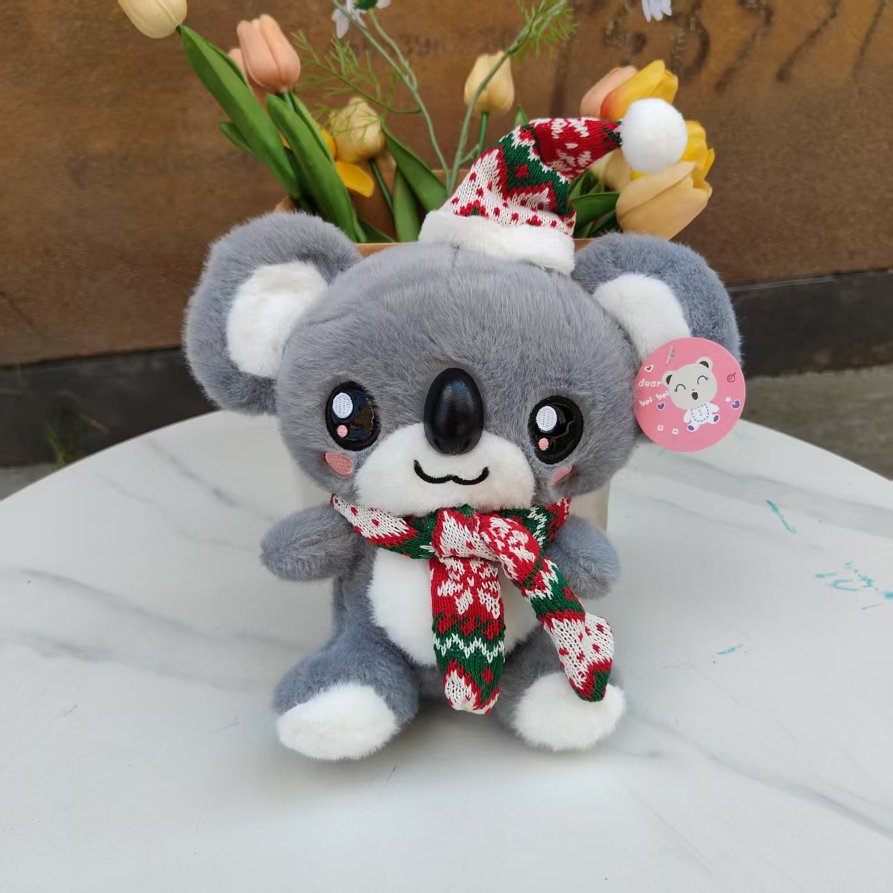 Regalos de Navidad Papá Noel juguetes de peluche bufandas rojas lindas pingüinos osos polares muñecas al por mayor