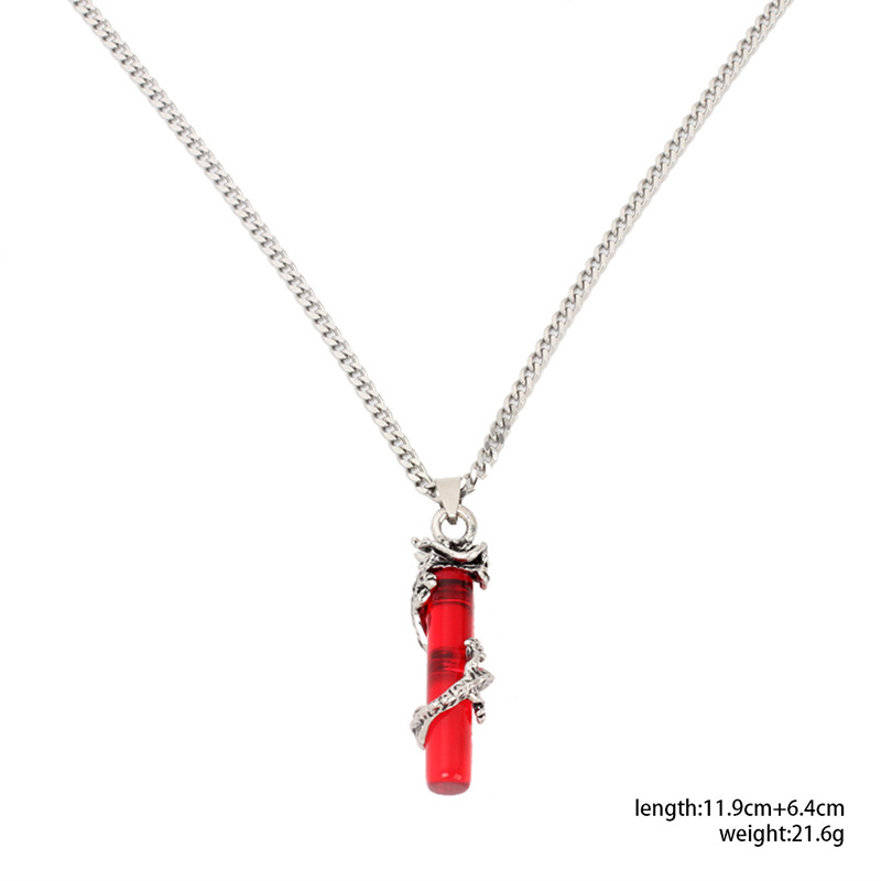 Punk National Crystal Dragon Pendant Necklace Fashion Sweater Chain