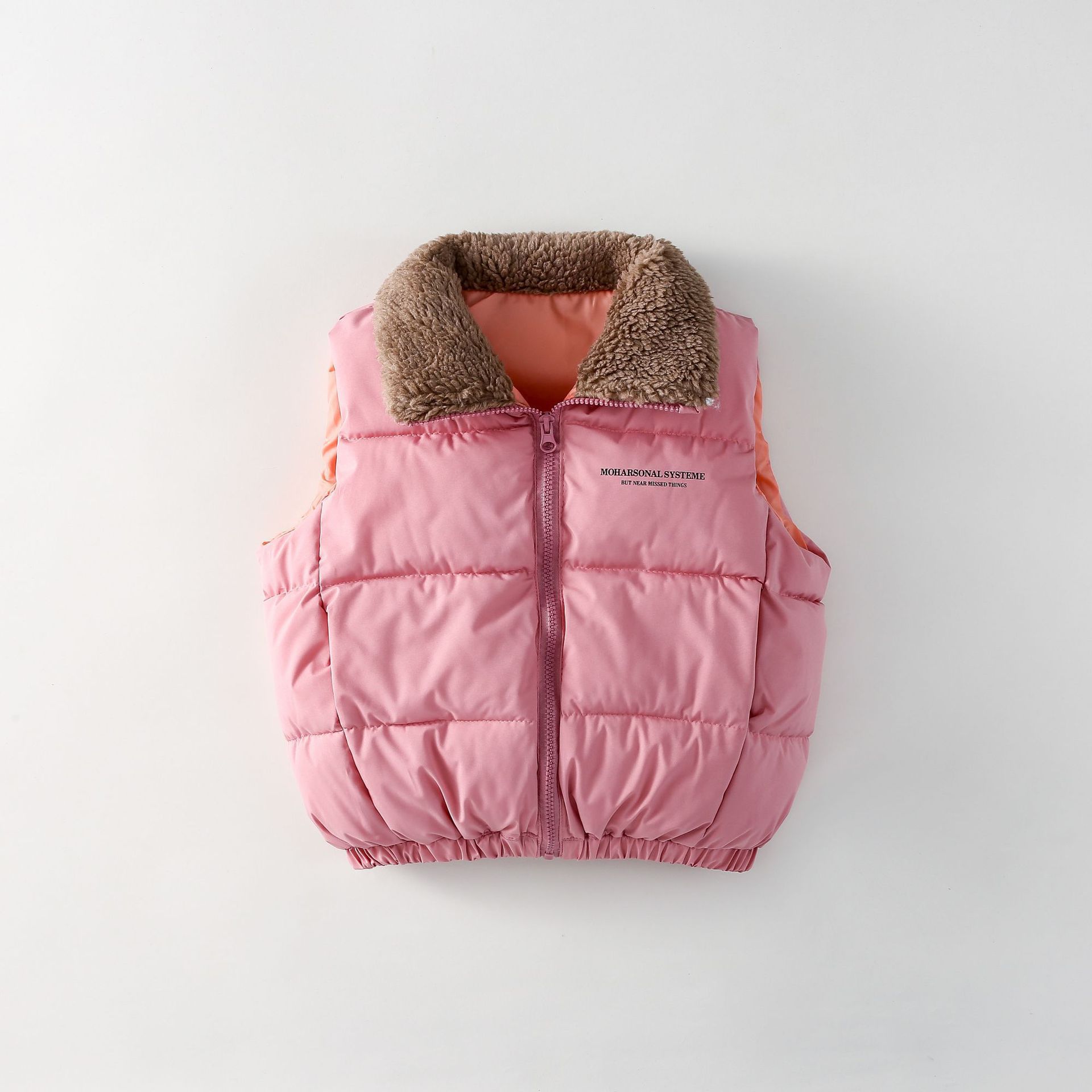 2025 nuevo anti-temporada ropa infantil chaleco bebé chaleco de pluma niñas chaleco de algodón sólido delgado para niños