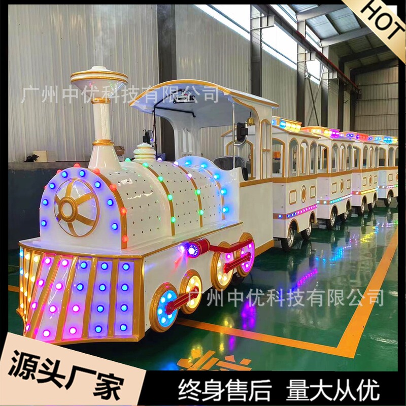 Scenic shopping mall trackless sightseeing train amusement equipment amusement park stall manned battery fuel vapor train Scenic shopping mall trackless sightseeing train amusement equipment amusement park stall manned battery fuel vapor train