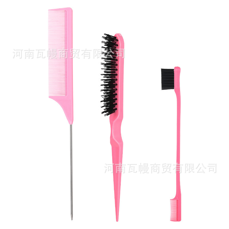 Combinador de pelo al por mayor set cepillo de cejas set de tres piezas portátil teñido de pelo 3 - Piece Hair Styling Comb