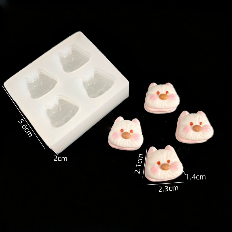 小鼻嘎食玩狗狗猫爪饼干小蛋糕面包捏捏乐滴胶硅胶模具手工|undefined