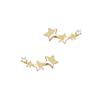 Shiny golden trend earrings, 14 carat, gradient