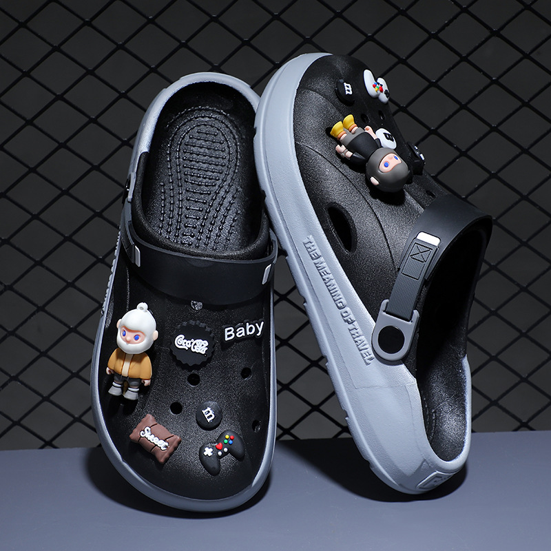 Eva hueco hueco zapatos para hombres cruzados verano 2025 nuevas zapatillas de playa antideslizantes de fondo grueso al aire libre verano