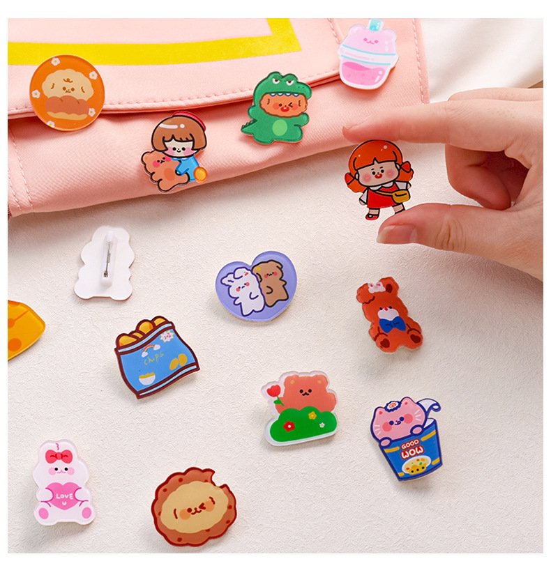 Cute Cartoon Style Animal Drink Shaped Arylic Painted Brooches display picture 4