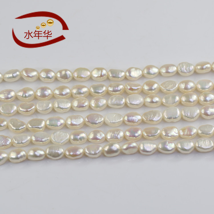 7-8mm AAA 强光异形珍珠半成品两面光半成品