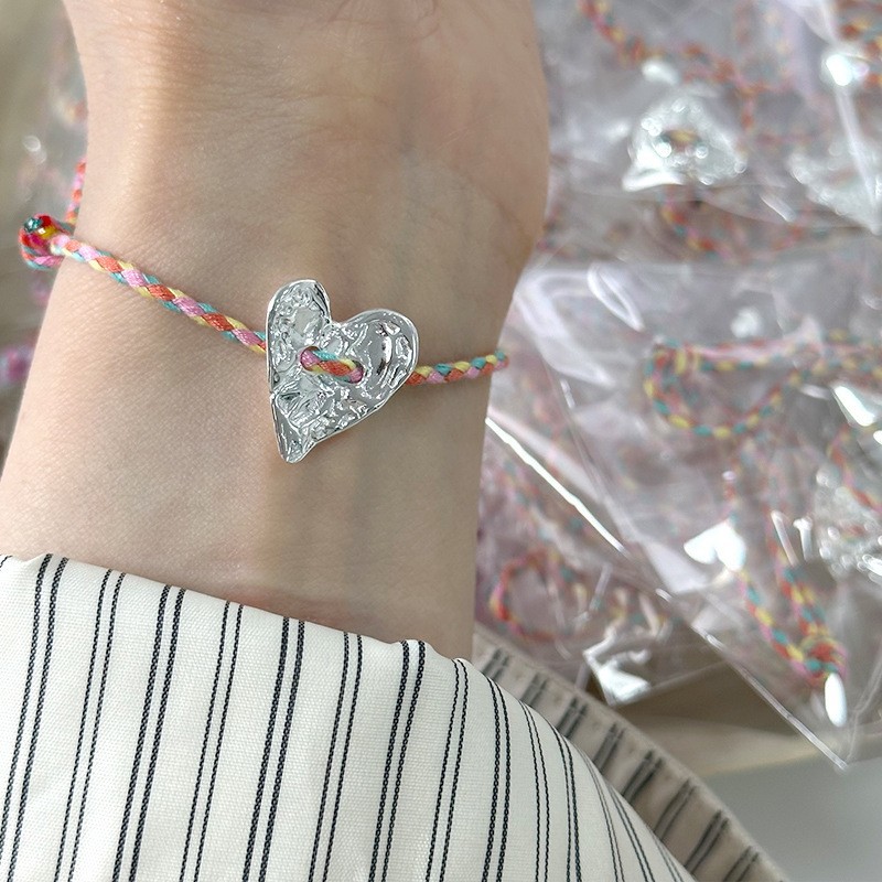 Heart Shape, Flower Pattern Women's Gender 925 Sterling Silver Bracelets Sweet