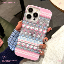 适用于iPhone16PRO滴胶闪粉凯蒂猫苹果14PRO/15/11企鹅世界保护套