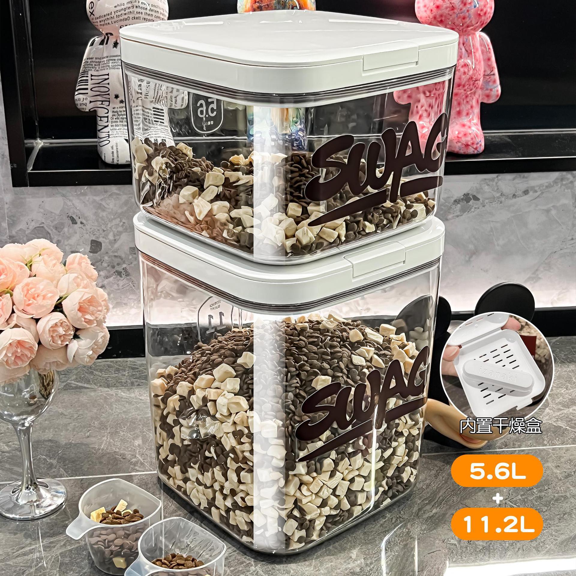 [Built-in drying box] Large size 5.6L + Extra large size 11L❤️Cat and dog food is about 22 pounds
