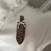 Leopard print dance bow 1 pack