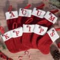 跨境圣诞节新款装饰可爱红色针织圣诞袜创意节日喜庆字母刺绣挂件
