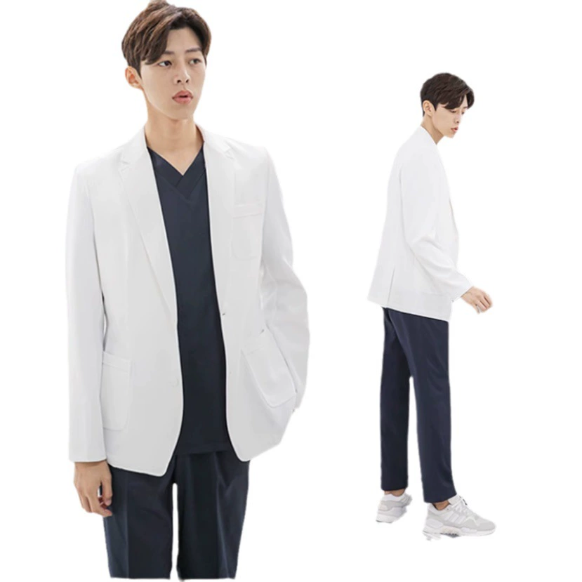 Doctor uniform, white coat for work, suit