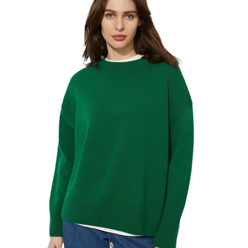 Russian Autumn/Winter New Round Neck Solid Color Casual Soft and Creamy Sweater