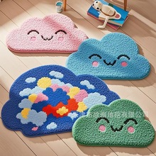 云朵加厚超细纤维地毯垫可爱卡通植绒地毯加厚防滑吸水卫生间脚垫