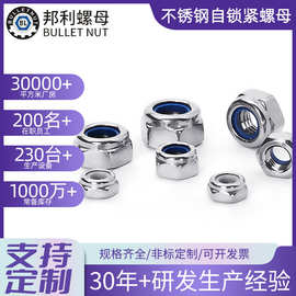 定制不锈钢自锁锁紧螺母DIN985防松预埋螺母螺帽全金属自锁紧螺母