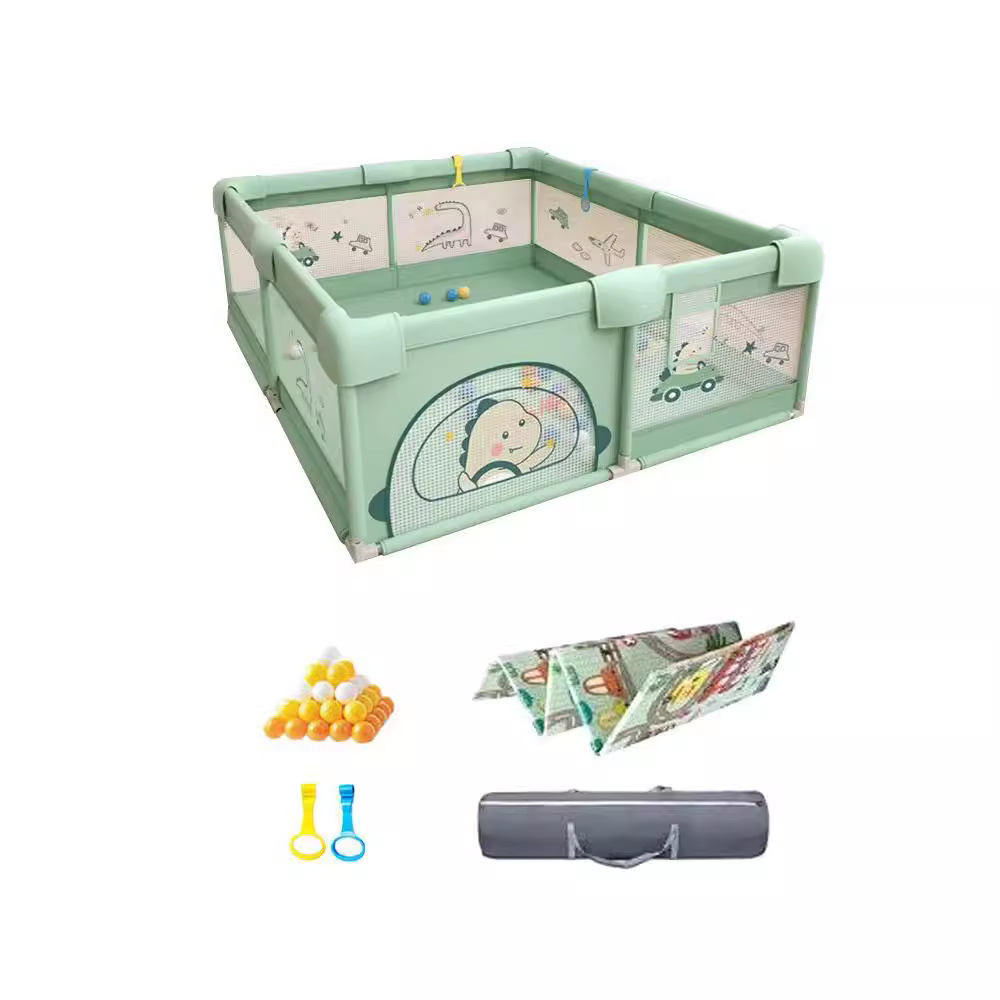 Barrera de protección para juegos infantiles para bebés sala de estar piso plegable cojín de escalada espesa interior de bebés con cerca doméstica