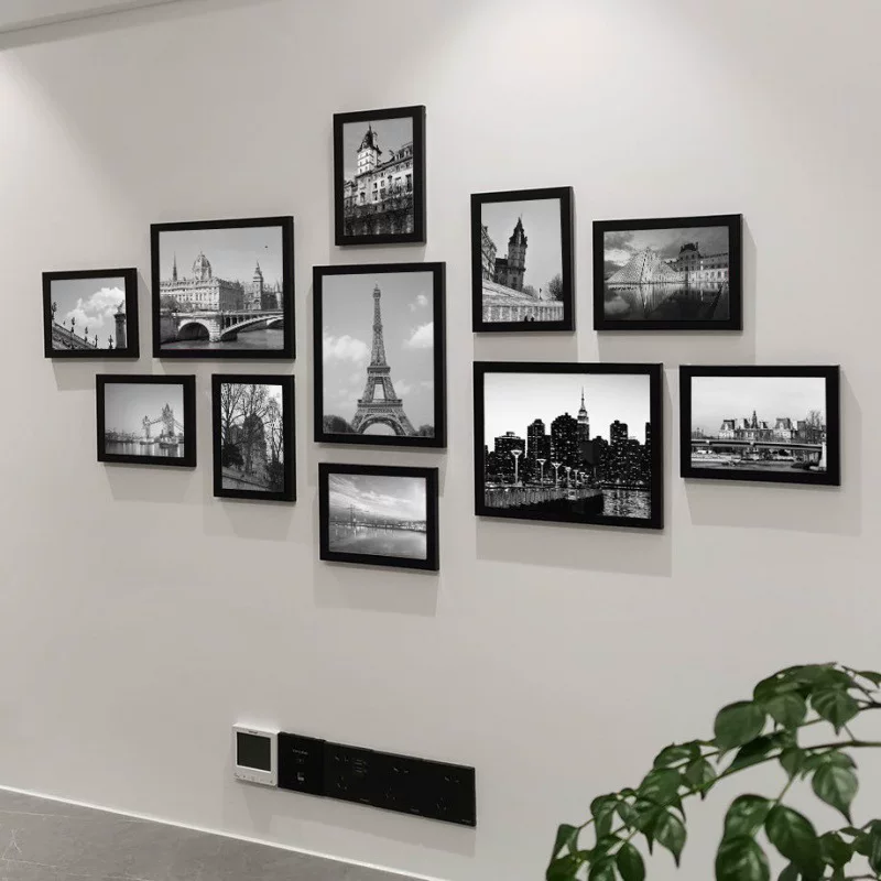 Персональная фоторамка Творческий аксессуар для гостиной, декоративная стена для фото, европейский современный стиль, свободная точка, 11 рам