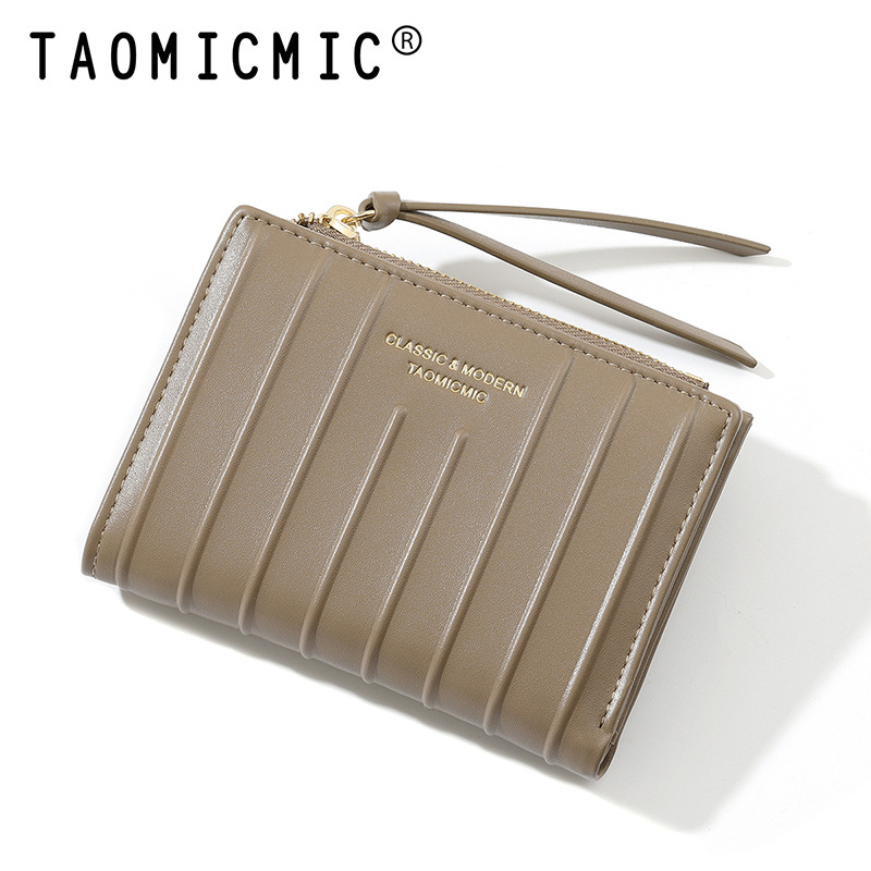 26 años de nuevo comercio exterior de alto nivel dos plegables cremallera bolsa de cambio de moda mujer gran capacidad bolsa de tarjetas PU