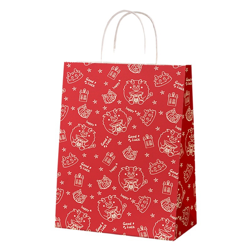 Bolsas de papel kraft, bolsas de regalo navideñas personalizadas, ropa, bolsos de comercio exterior, té con leche, café, tostado, bolsas para llevar