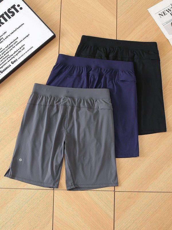 夏用薄手LULUラベル付きT.H.E.メンズスポーツショーツ裏地なしスポーツレジャーフィットネス通気性5点|undefined