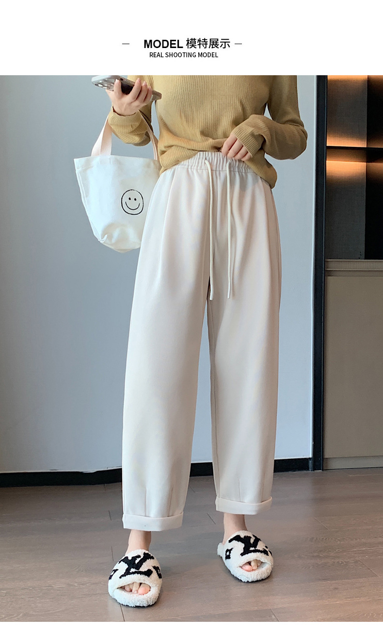 Grey sportswear pants, Minnie Spring and Autumn radish dad pants, loose straight-leg casual Harem sweatpants with flared cuffs pic 18