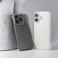 荔枝皮纹适用苹果16promax无边框手机壳iPhone15高级感磨砂保护套