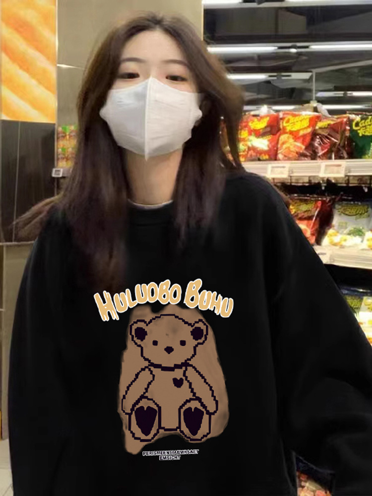 24秋冬とベルベットの女性の新モデルはカジュアルな上着を厚くして、ゆったりして痩せている長袖のファッションを着ているins