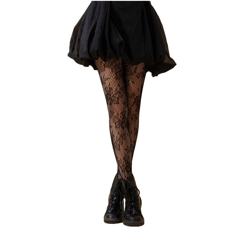 Fake High Tube Stitching Over-knee Fishnet Stockings White and Black Pants Lace Stockings Gradient Women's Spring and Summer Thin Dark JK Fake Thigh