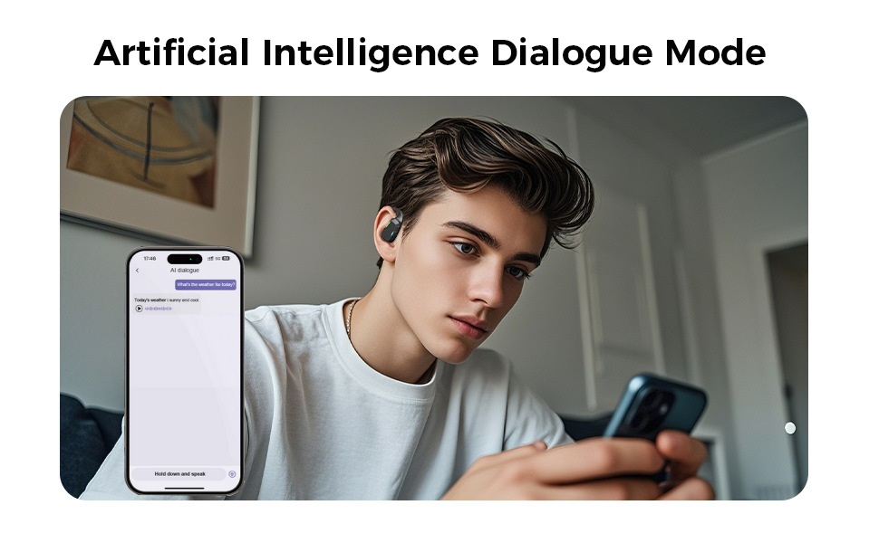Ability XP6 Bluetooth Earbuds with AI Translation 165 Languages OWS Ear-hook Hi-Fi Sports Earphones Cross-border
