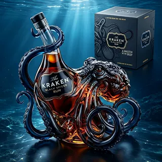 定制章鱼洋酒包装瓶创意空瓶高硼硅玻璃酒瓶高度伏特加威士忌酒瓶