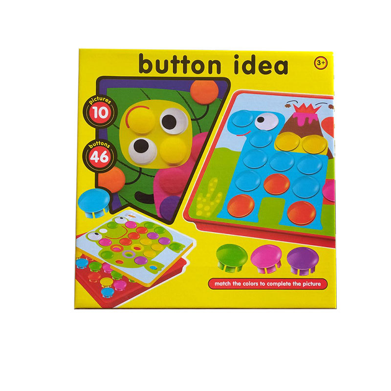 Gran Botón de partículas rompecabezas de uñas de seta originado en la educación temprana Americana de los niños rompecabezas de iluminación reconocimiento de color combinación de rompecabezas juguete