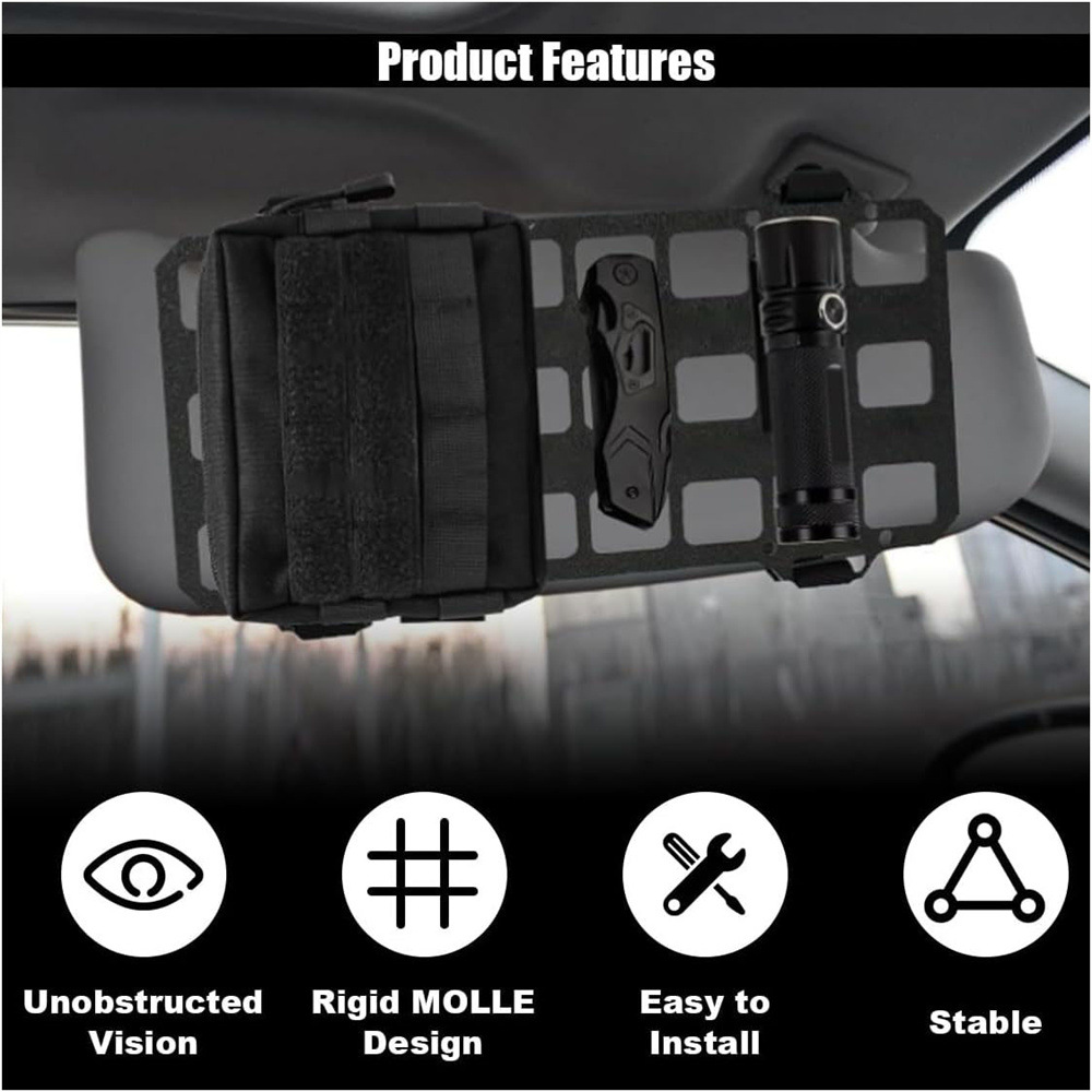 Sun visor storage tactical car hanging board sun visor off-road vehicle multi-function Molle interior modification storage