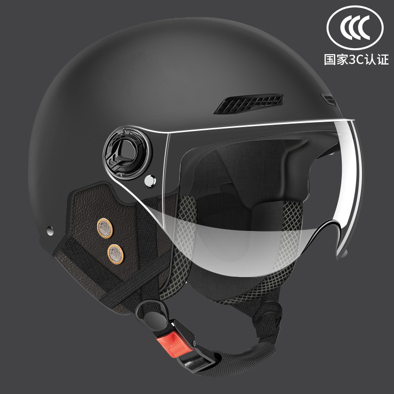Motosiklet kaskı (dəbilqə) – Universal Helmet - anti-fog-short-visor-four-seasons-black-removable-earmuffs-one-size