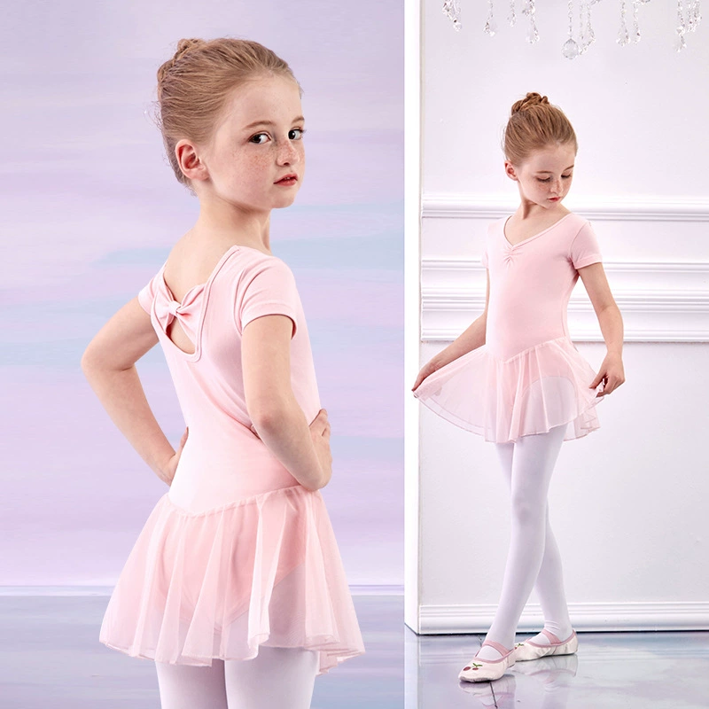Детская танцевальная одежда, танцевальная юбка, пачка с короткими рукавами, одежда для экзаменов, одежда для китайских танцев для девочек, одежда для выступлений