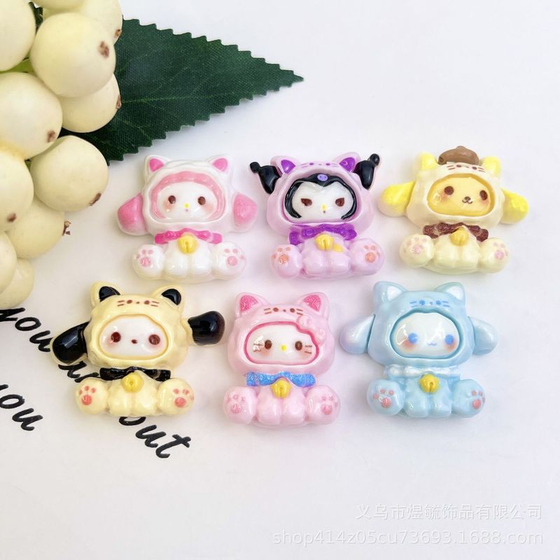 New Cute Bell Animal Cartoon Resin Accessories Clogs Mobile Phone Case Hairpin Jewelry Blind Box Lucky Bag Popular