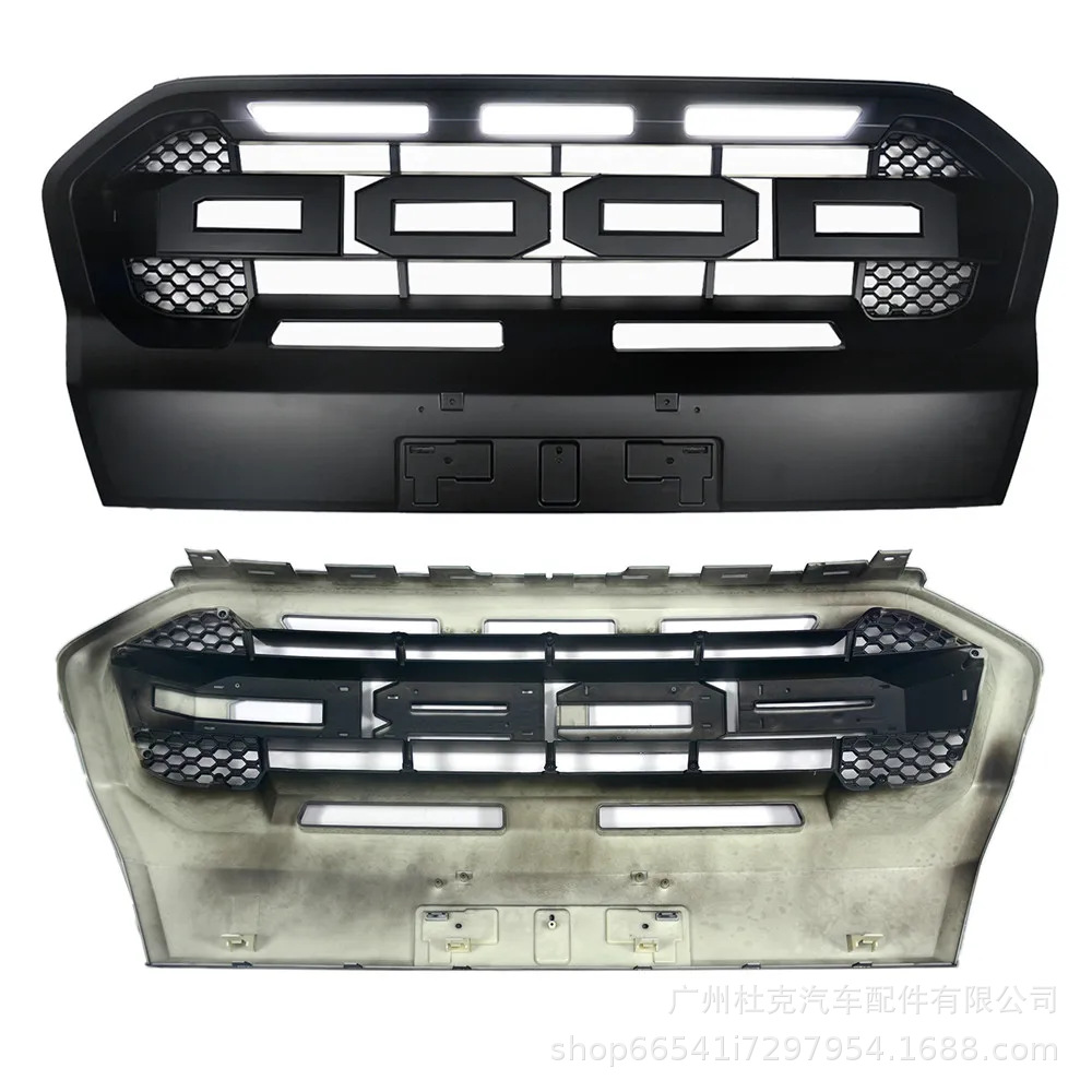 Suitable for Ford Ranger T8 2018-2021 Models with Lighted Grille, Front Face Modification Grille, Off-Road Accessories