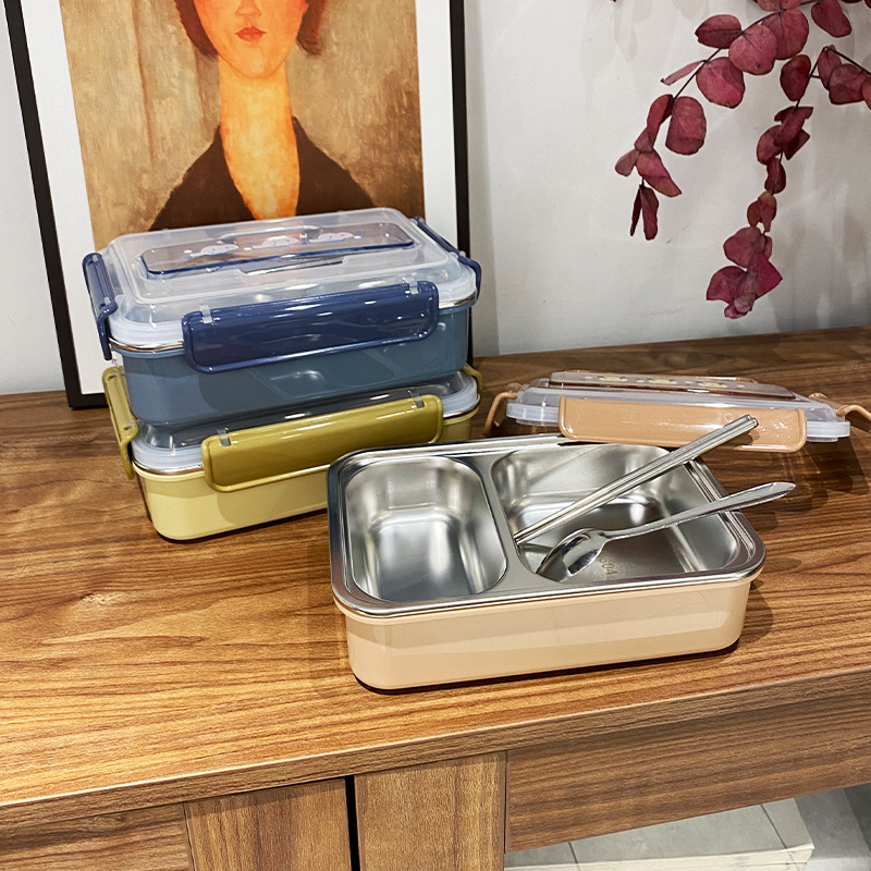 304 Stainless Steel Children's Lunch Box Baby's Split Dinner Plate Water Injection Heat Preservation Barrel Food Supplementary Lunch Box Large Capacity Lunch Box