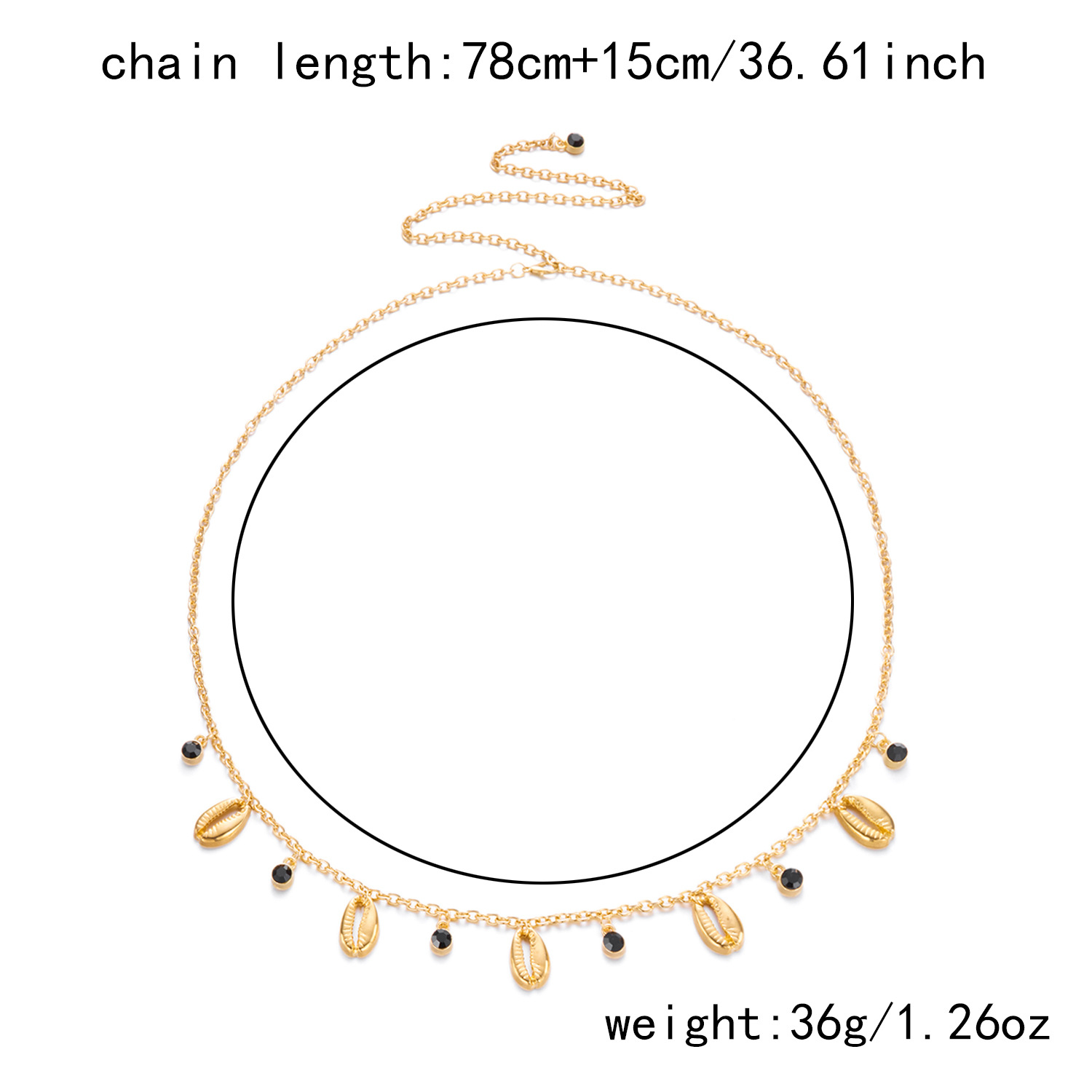 37g Weight Waist Chain Classification 1 Piece Quantity Holiday, Street Occasion Metal Material Starfish, Shell Pattern All Seasons Season Women's Gender Plating Design Simple Style, Classic Style Style Wholesale Jewelry Simple Style Classic Style Starfish Shell Metal Plating Waist Chain 7