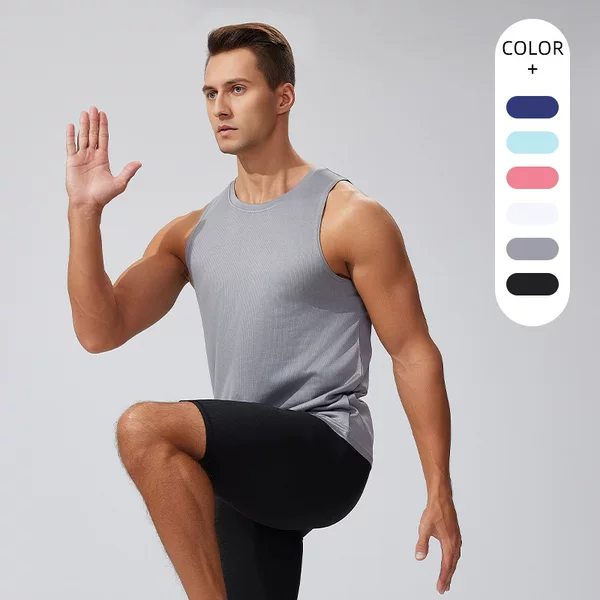 Sports men's quick-drying fitness vest sweat-absorbent short-sleeved bottoming shirt outdoor running basketball training light sleeveless ridge