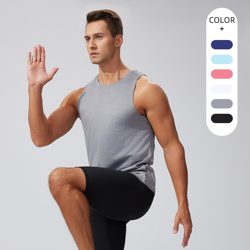 Sports men's quick-drying fitness vest sweat-absorbent short-sleeved bottoming shirt outdoor running basketball training light sleeveless ridge Sports men's quick-drying fitness vest sweat-absorbent short-sleeved bottoming shirt outdoor running basketball training light sleeveless ridge