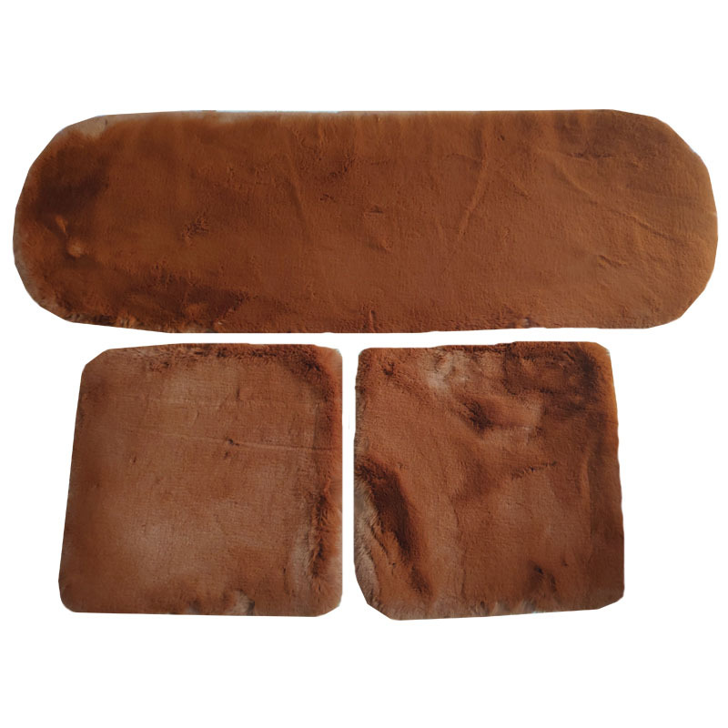 Autumn and Winter encryption thickened imitation rabbit fur three-piece car cotton cushion square cushion imitation wool car cushion without back cushion